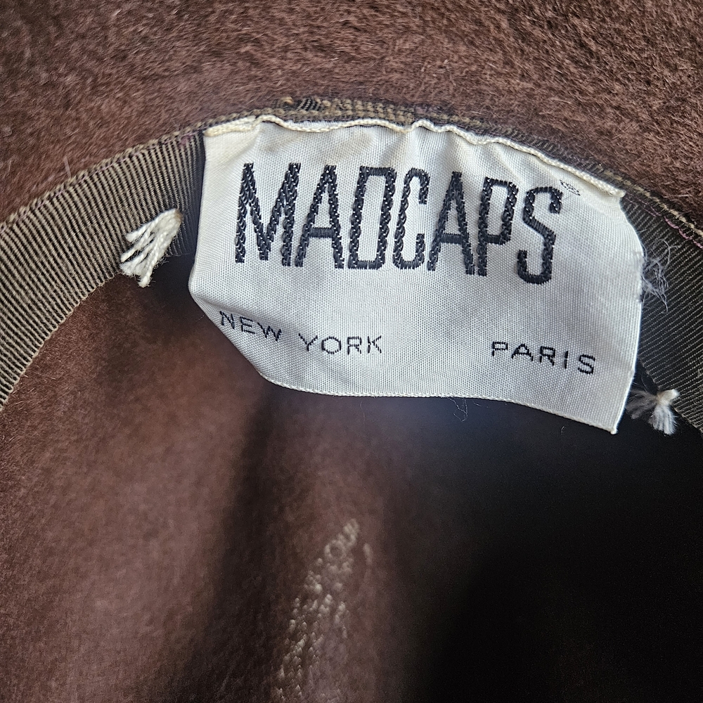 Vintage MadCap 100% Wool Brown Women's Hat with Ribbon Detail - Picture 4 of 6